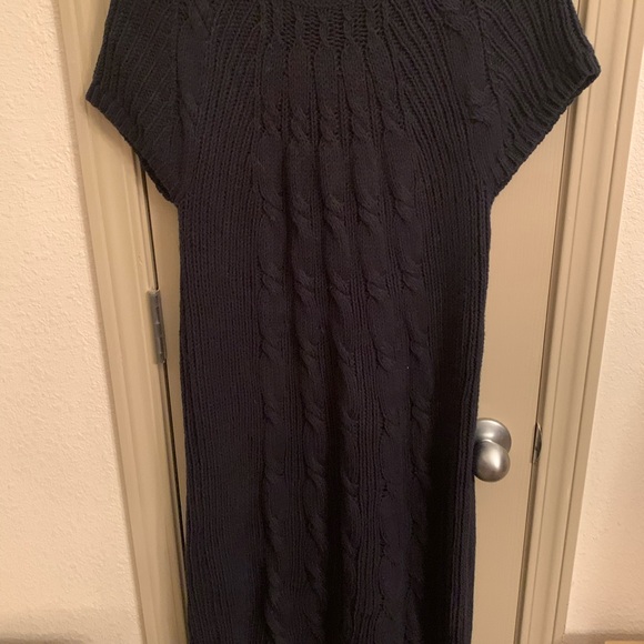 Gap navy blue chunky cable knit sweater dress xl - Picture 2 of 3